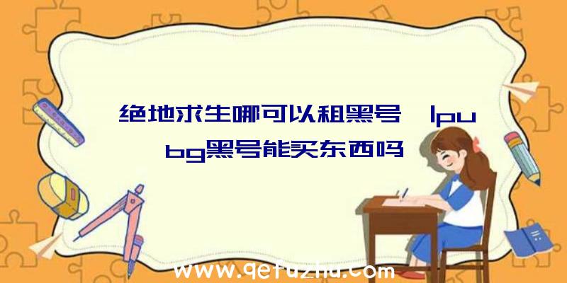 「绝地求生哪可以租黑号」|pubg黑号能买东西吗